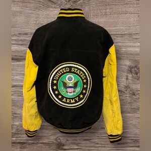 Vintage Leather Suede U.S. Army Varsity Bomber Jacket SZ M